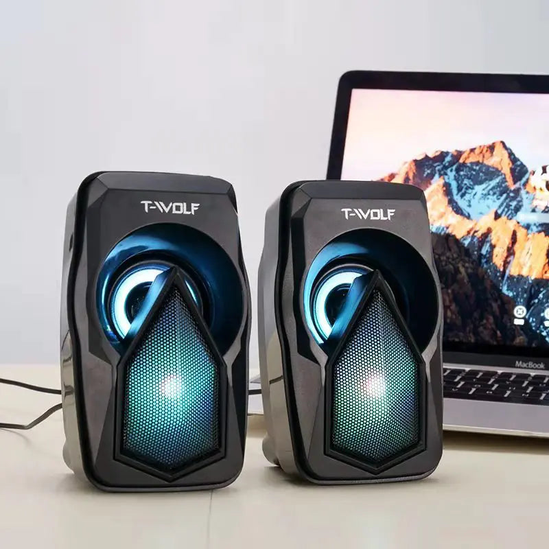 T-WOLF S11 RGB Wired USB 2.0 Computer Speakers