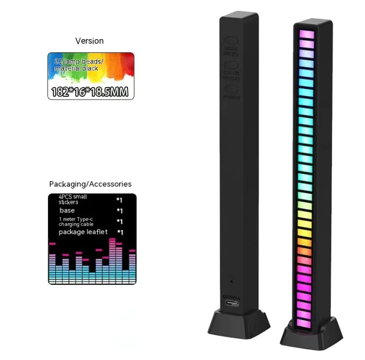 3D Double-sided Pickup Light RGB Voice Control Music Rhythm Lamp