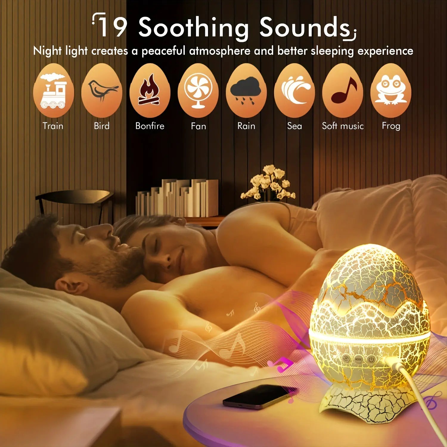 Dinosaur Egg Starry Sky Night Light with Laser Effects