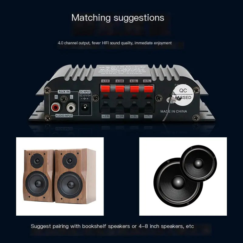 Bluetooth Car Audio Amplifier 12V Mini Power Amplifier