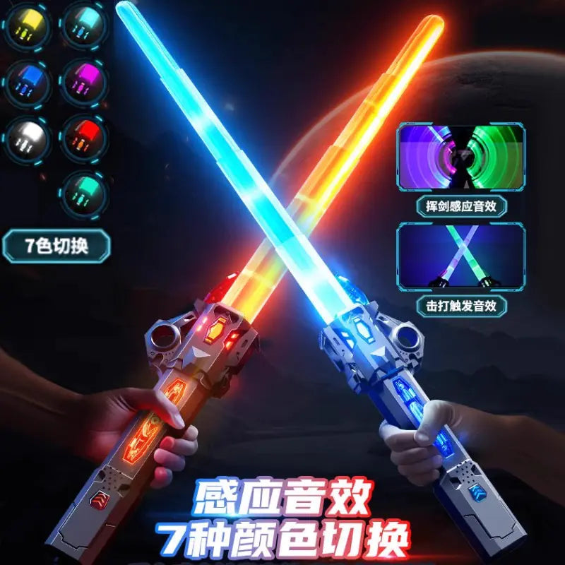 Retractable Laser Sword with Colorful Glow for Kids