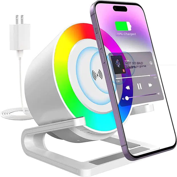 RGB Wireless Charging Bluetooth Speaker with Night Light