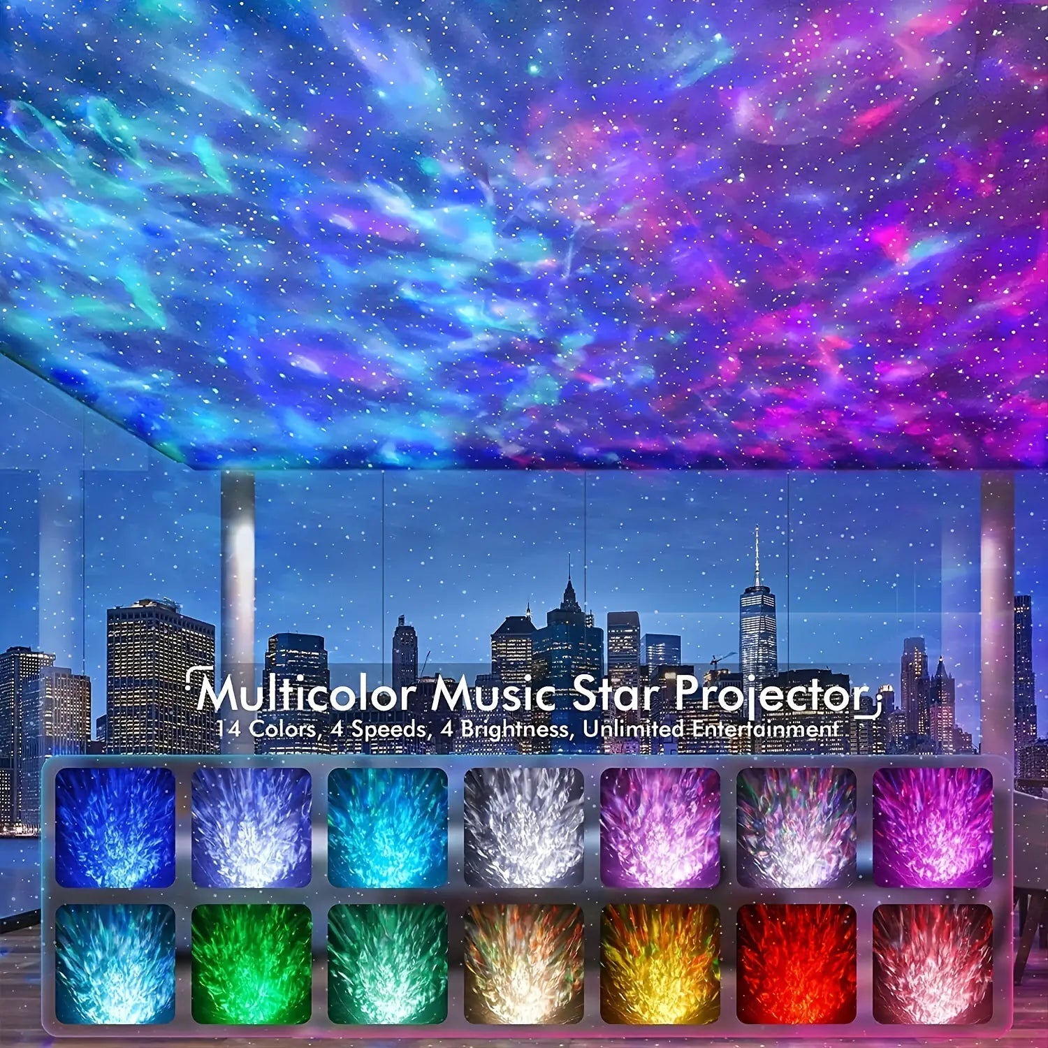 Dinosaur Egg Starry Sky Night Light with Laser Effects