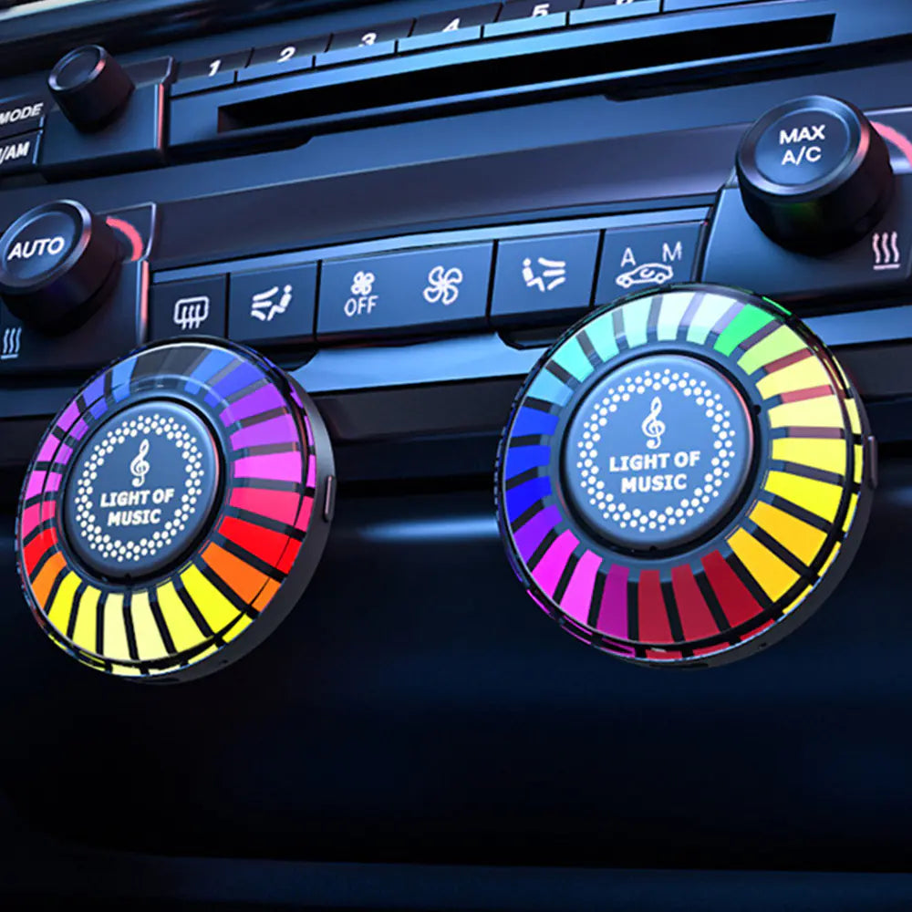 Car Air Vent Aromatherapy Light with RGB Rhythm Sensor