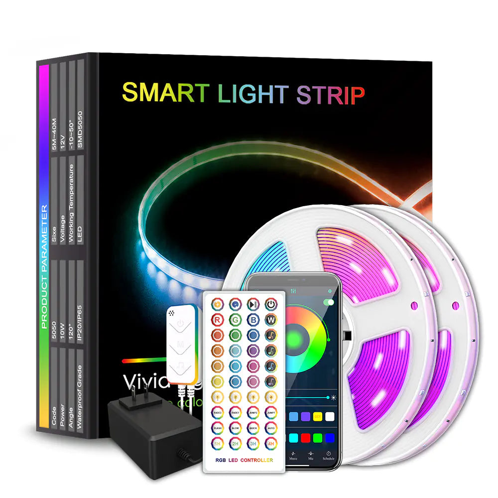 Bluetooth RGB LED Strip Light 12V 30m/40m with App