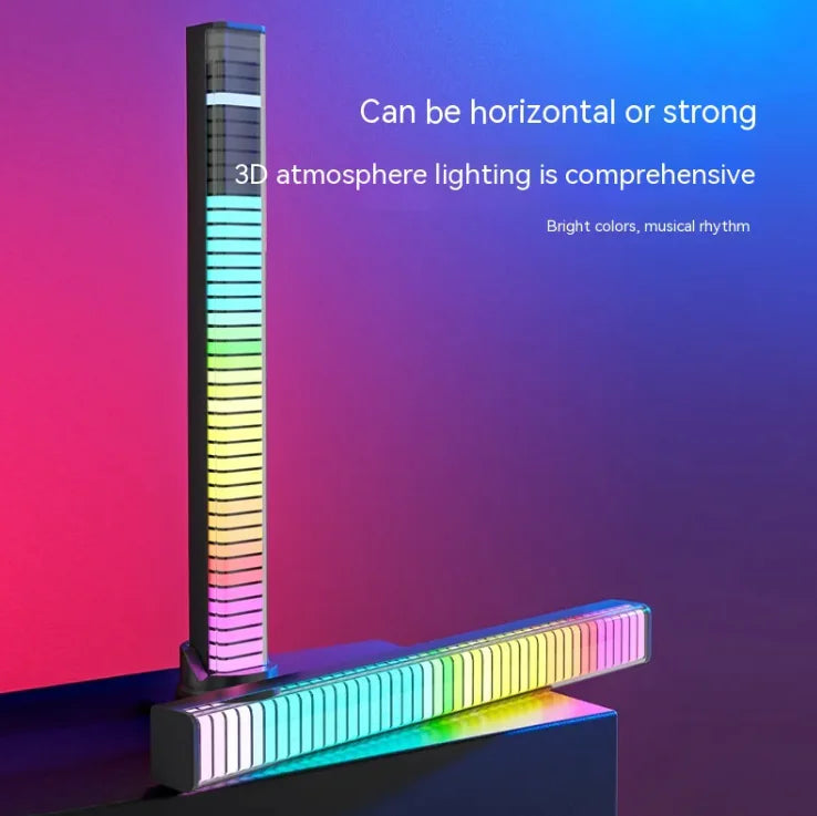 3D Double-sided Pickup Light RGB Voice Control Music Rhythm Lamp