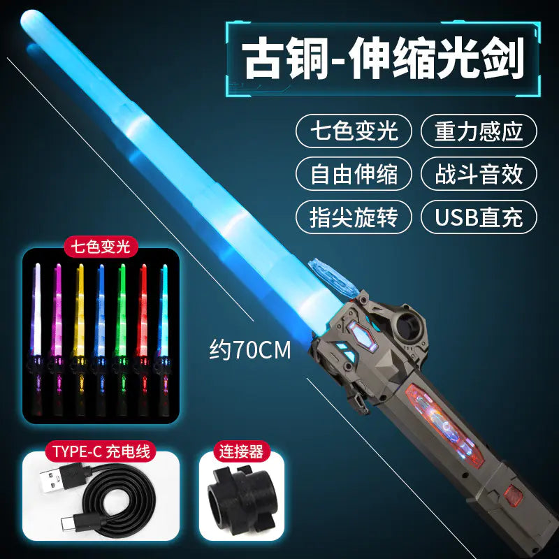 Retractable Laser Sword with Colorful Glow for Kids