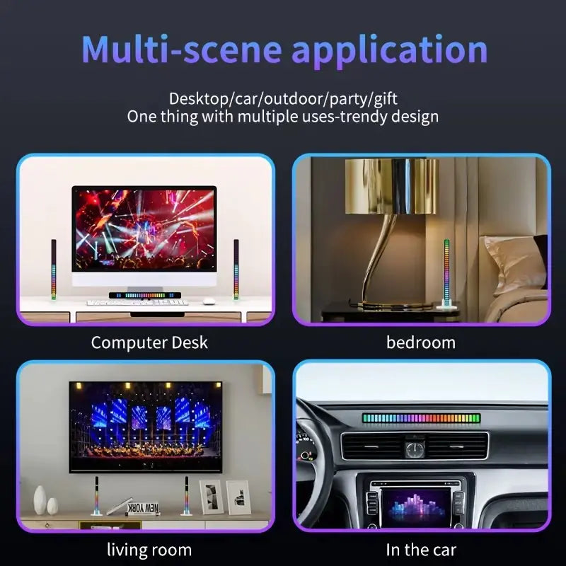 RGB Music Sync LED Light Bar - Voice-Activated Atmosphere