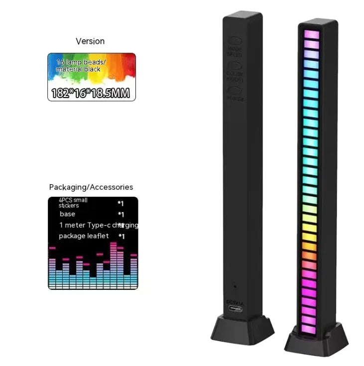 3D Double-sided Pickup Light RGB Voice Control Music Rhythm Lamp