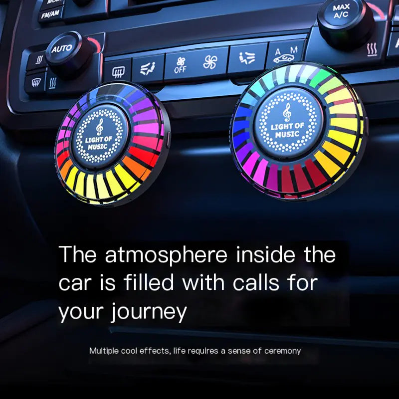 Car Air Vent Aromatherapy Light with RGB Rhythm Sensor